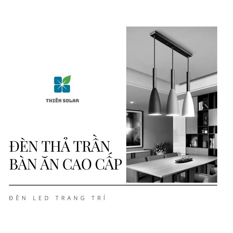 Đèn Thả Trần 🌟 Đèn Thả Bàn Ăn Cao Cấp 3 Bóng 🌟 Sơn tĩnh điện YAHINO - Đã Bao Gồm Bóng Đèn