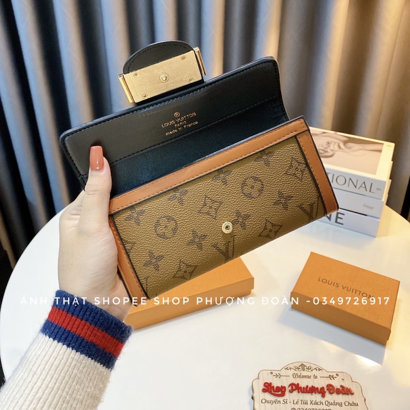 Ví Dauphinnn viền nâu size 13-20cm Full hộp đẹp