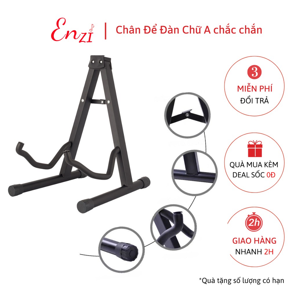 Chân để đàn guitar chữ A  nhỏ gọn chắc chắn giúp nâng đỡ cây đàn chất lượng Enzi