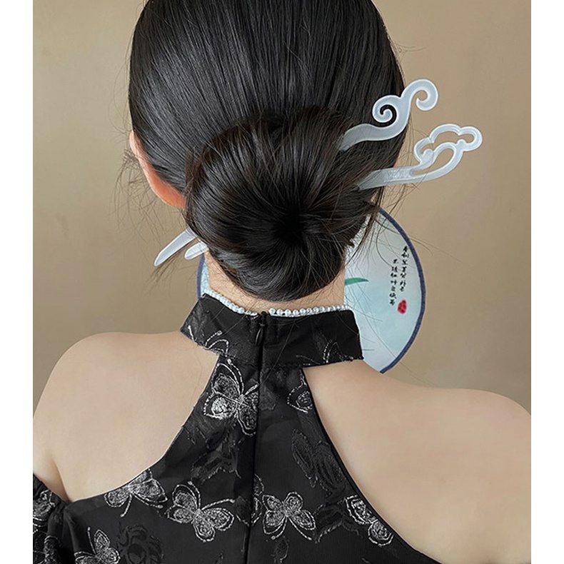 Trâm cài tóc nhựa cổ trang Hanfu đơn giản sang trọng Tatitava