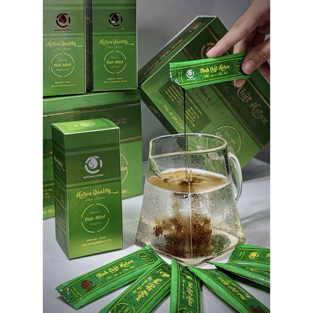 [Không đường] Tinh chất Diếp cá HETOX Mix Dâu tây, Cỏ ngọt - 100% Diếp cá nguyên chất ...