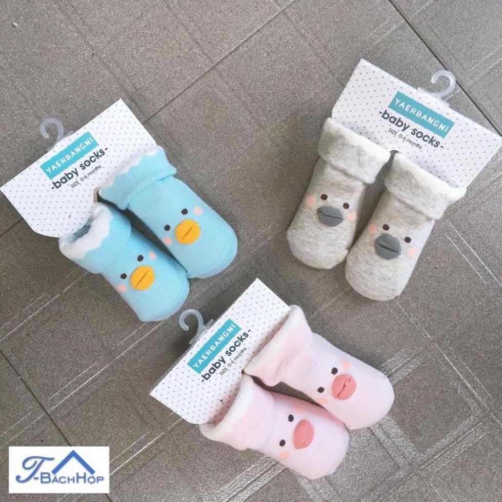 SET 3 ĐÔI VỚ TẤT VỊT THUN COTTON CÓ CHỐNG TRƯỢT XINH XẮN CHO BÉ (TRẺ SƠ SINH 0-6M)