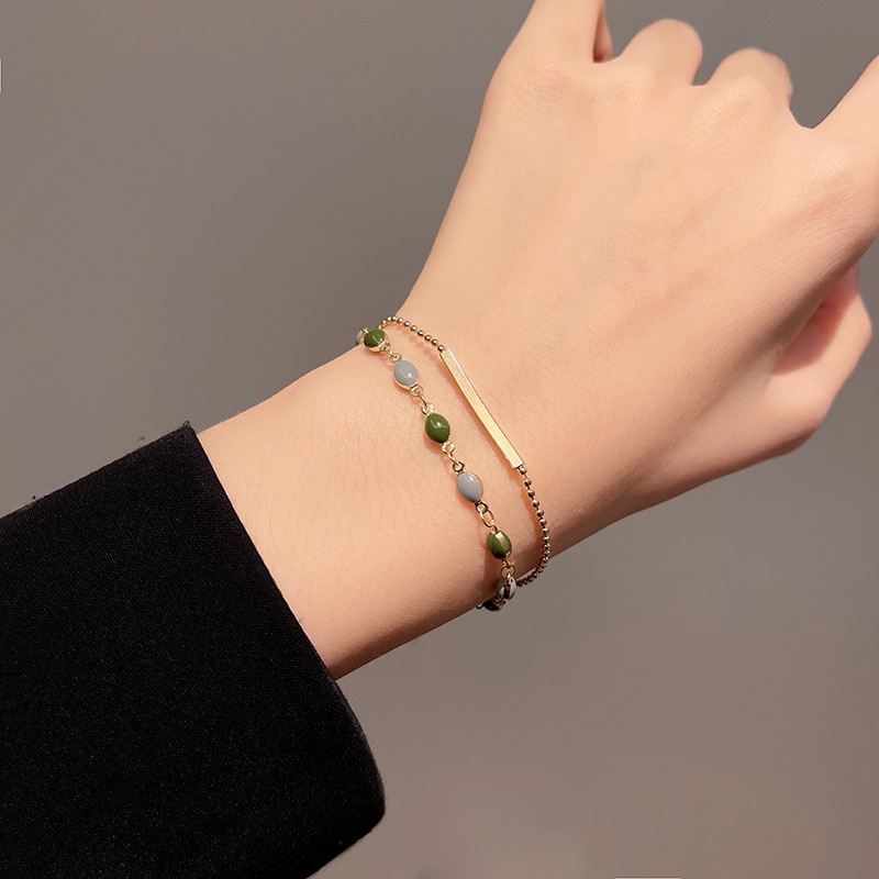 Vòng Tay Hai Lớp Phong Cách retro Thời Trang Cho Nữ