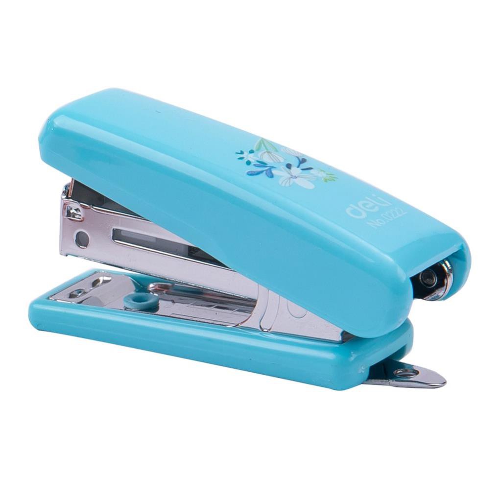 Dập ghim mini 12 tờ Deli E0222 - trắng, Xanh, Hồng