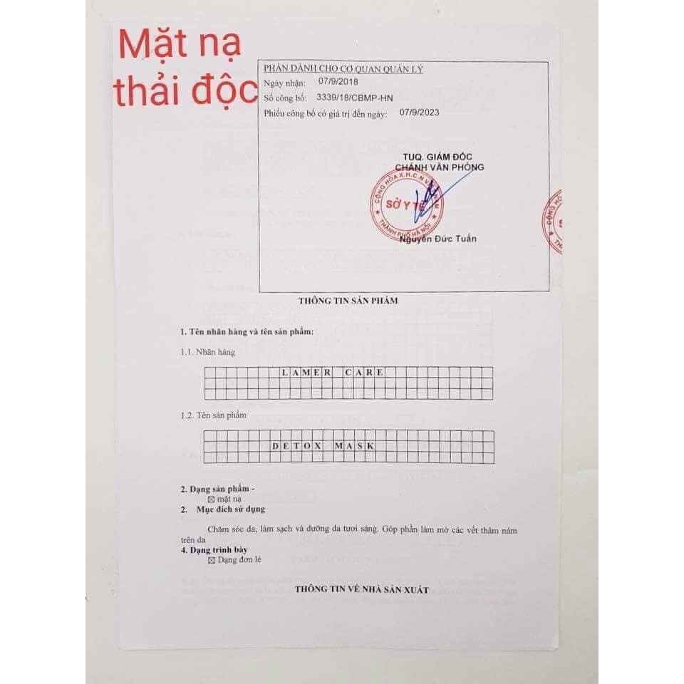 Mặt Nạ Thải Độc Dr.lacir - Thải chì, thải corticoid, hút dầu nhờn