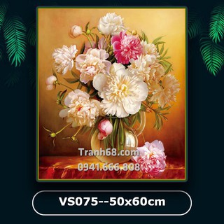 Tranh đính đá Venus VS075 Bình hoa kích thước 50x60cm