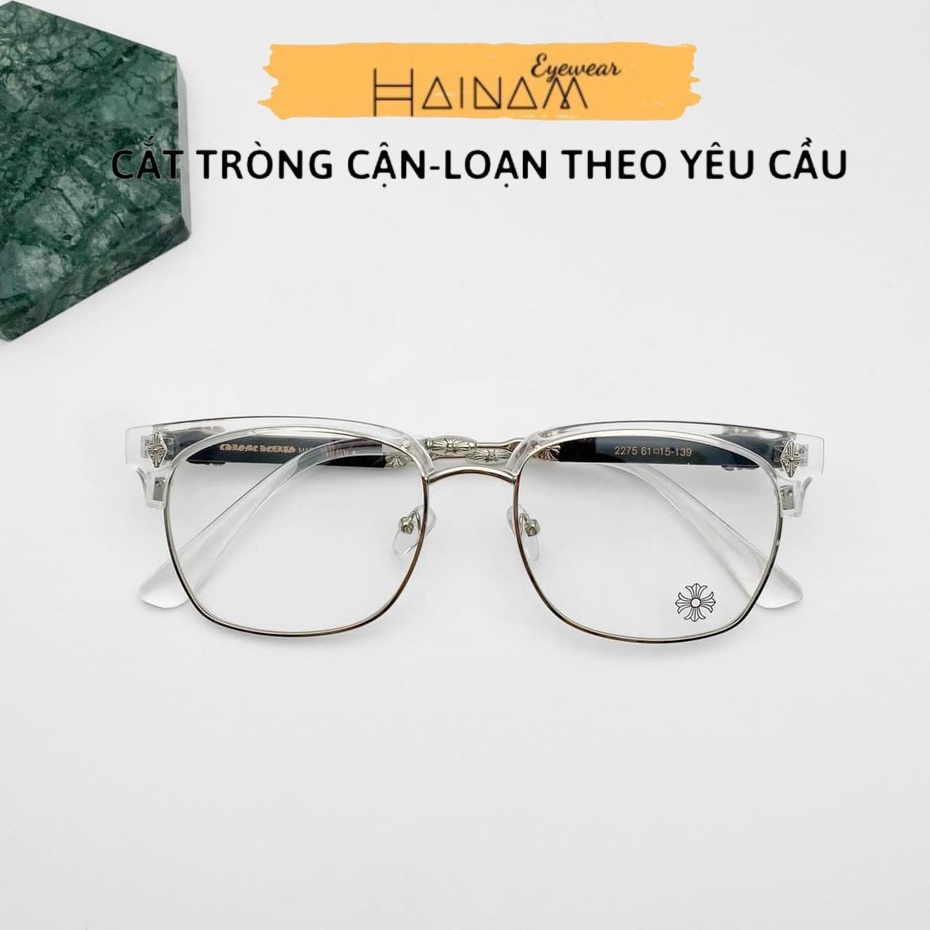 Gọng kính Chrome Heart khung kim loại đẳng cấp 2275, gọng kính vuông cao cấp cho nam và nữ