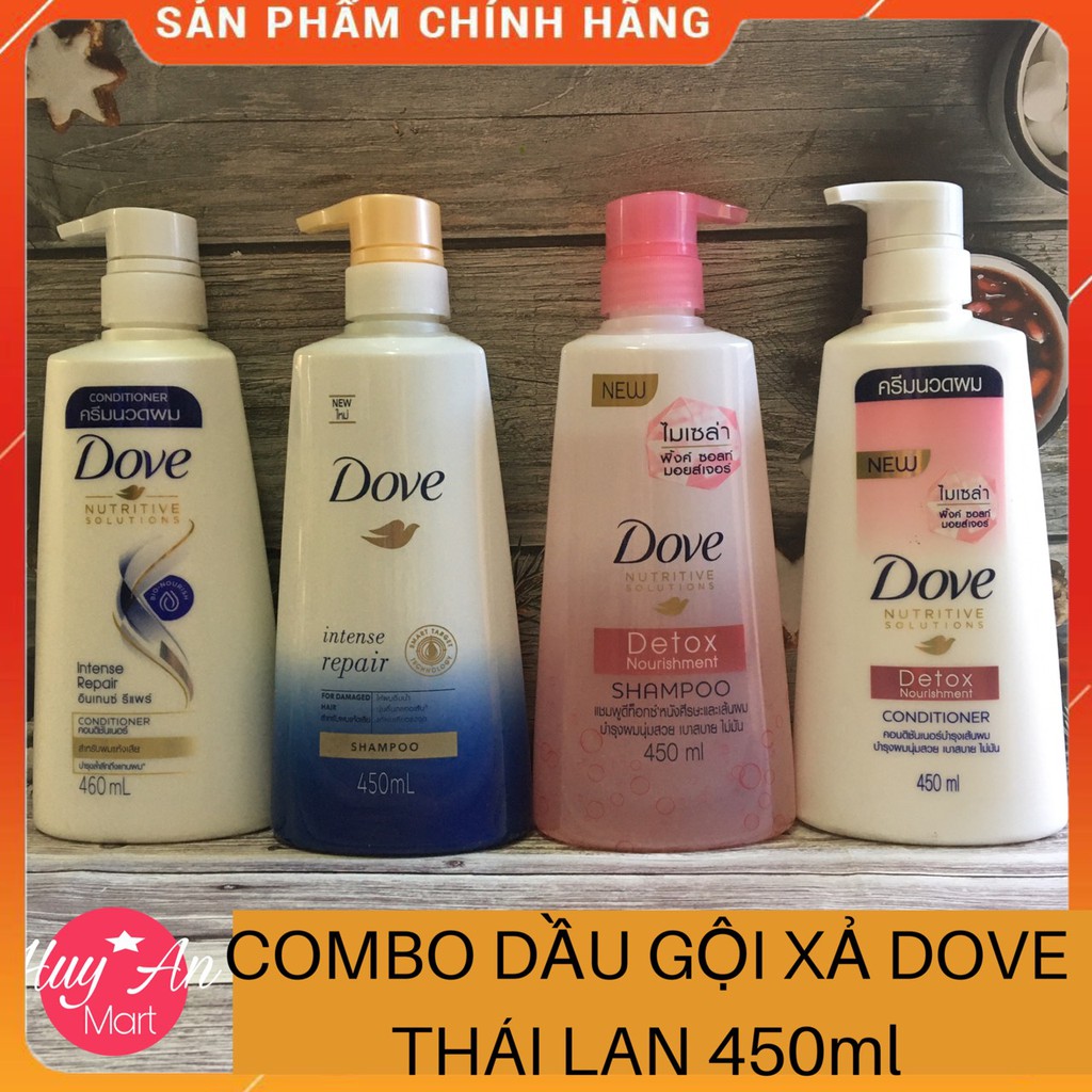 Dầu gội - dầu xả Dove Thái Lan mẫu mới 450ml HÀNG CHÍNH HÃNG