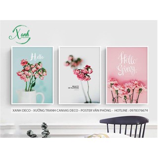 tranh canvas hoa hồng mộng mơ bộ 3 tranh (free ship)