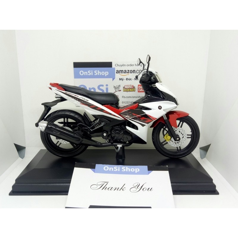 EXCITER 150, MX KING 150, Y15zr YAMAHA MÔ HÌNH TỈ LỆ 1/12 ( TRẴNG - ĐỎ )