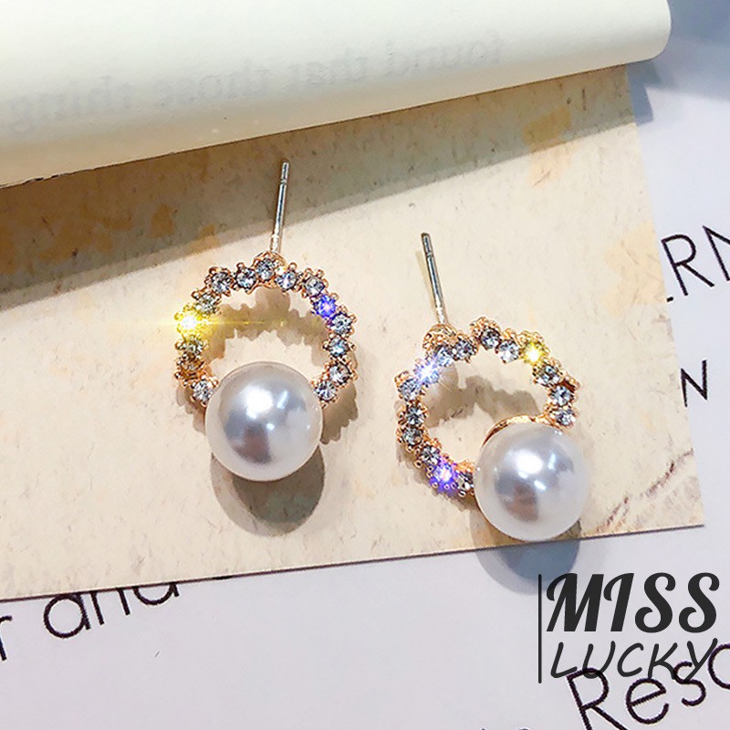 Khuyên tai nữ kiểu dáng hình học thời trang phong cách Hàn Quốc