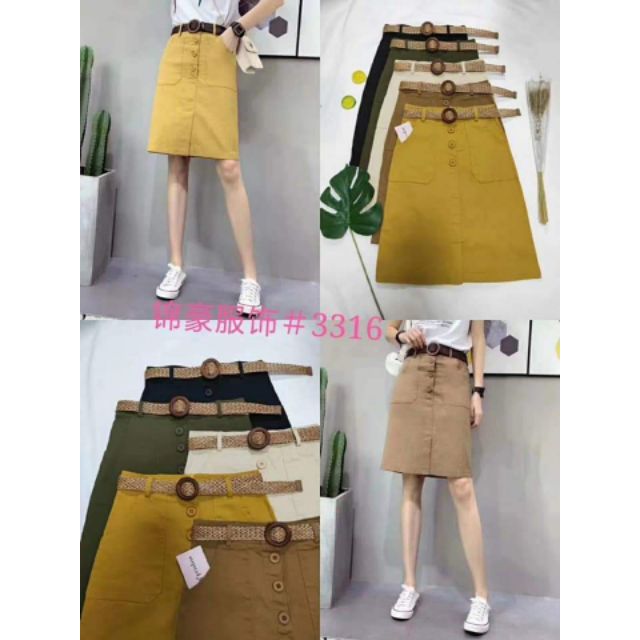 Chân váy kaki