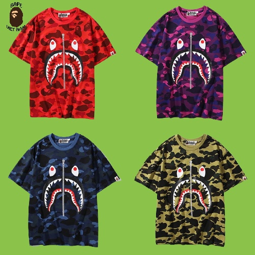 Tee Bape Shark, Áo thun Bape Cá mập, Áo phông Bape Cá ngáo 5 màu Camo Bape VN