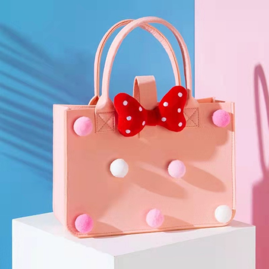 Túi tote xách tay JASMIN NOIR bằng vải nỉ hình hộp dễ thương tùy chọn màu sắc thời trang dành cho nữ
