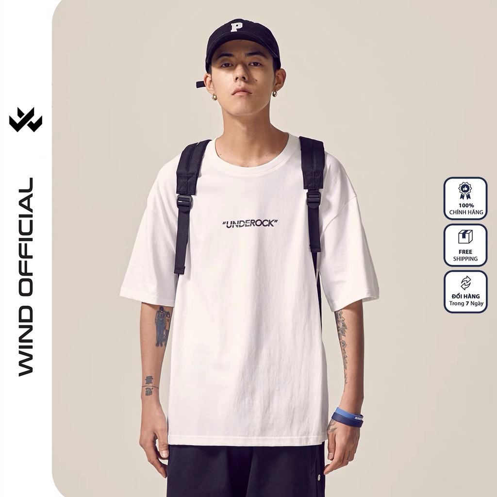 Áo thun tay lỡ WIND phông unisex form rộng B814 nam nữ cotton ulzzang oversize