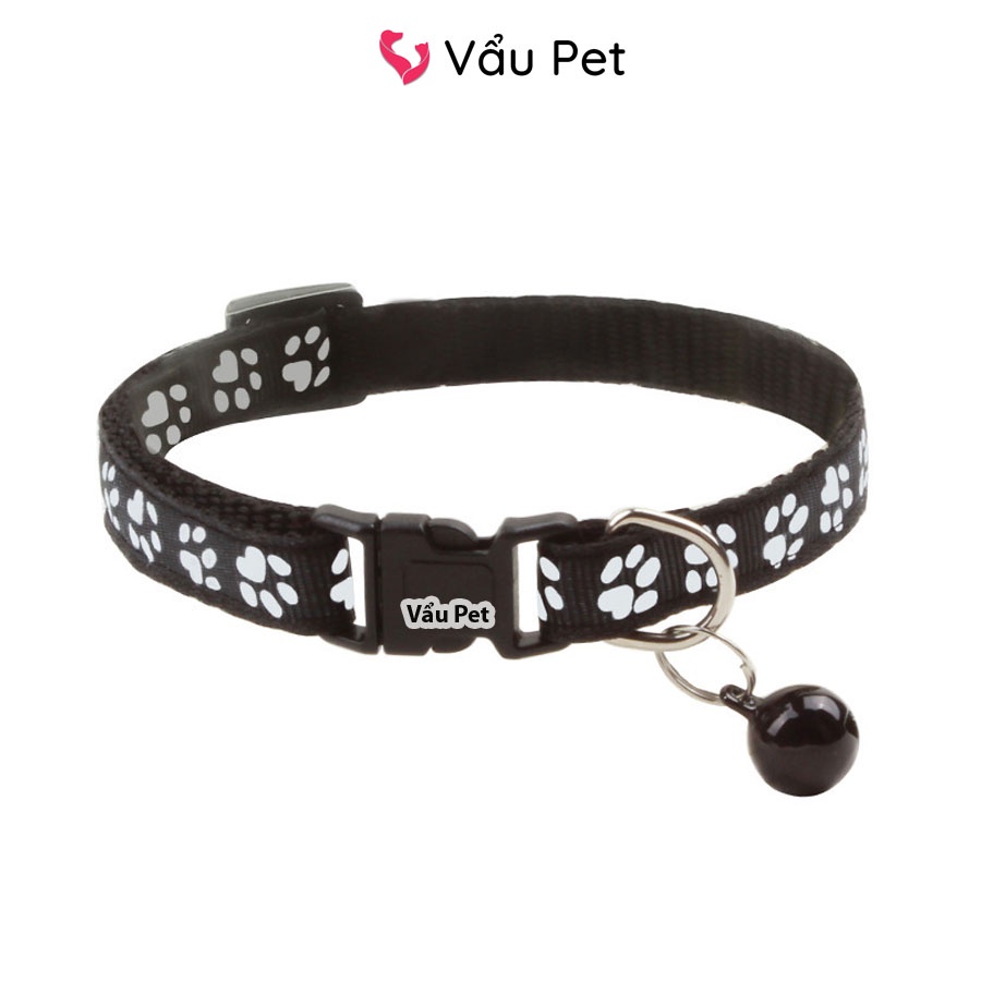 Vòng Cổ Cho Chó Mèo Chuông Bấm In Hình Dấu Chân - Vòng Đeo Cổ Cho Chó Vẩu Pet Shop