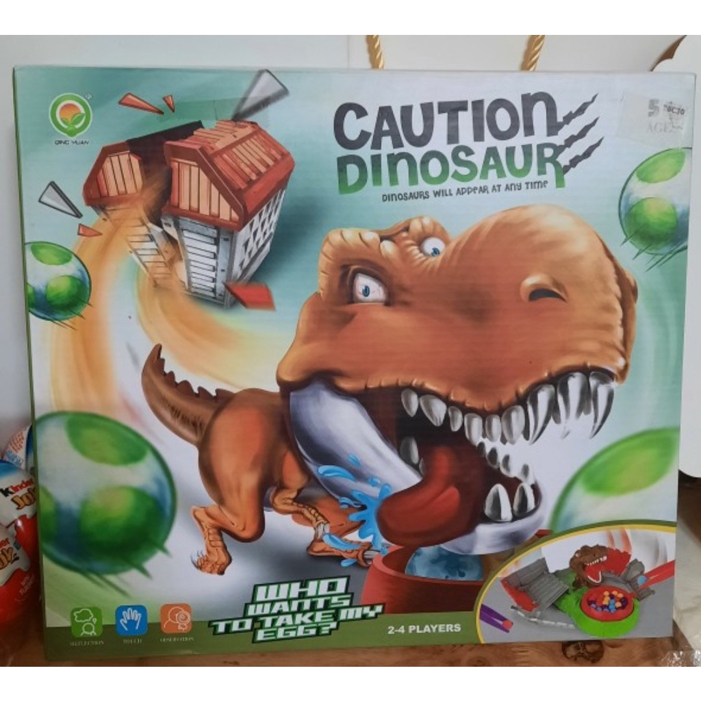 Hộp trò chơi khủng long canh trứng - Caution Dinosaur