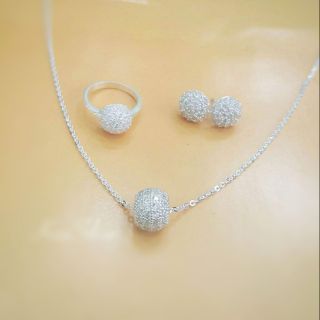 Bộ trang sức bạc cầu nạm đá
