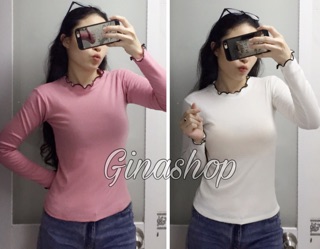 Áo thun gân tay dài kiểu