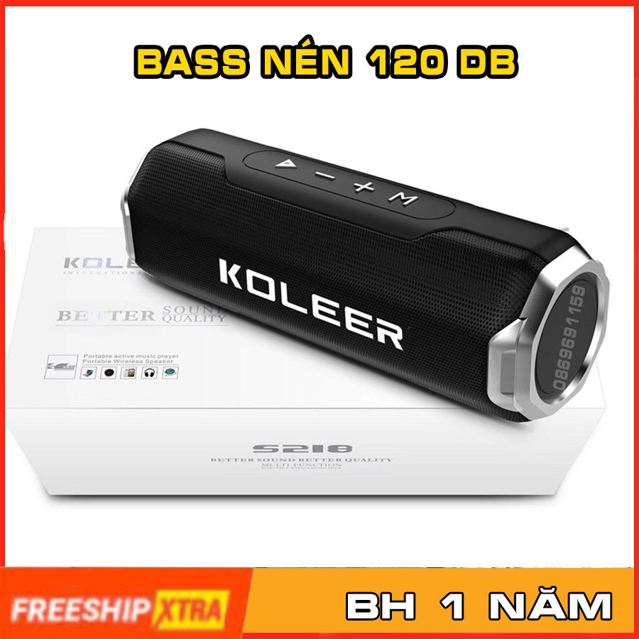 Loa Bluetooth Mini Koleer bass nén khỏe công suất 120 dB - BH 12T
