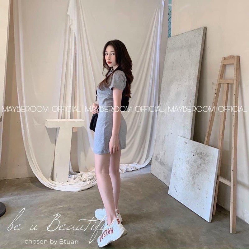 Váy polo cộc tay dáng xuông,váy phông cổ bẻ, váy phông dáng xuông - SHOP THƠM PHẠM