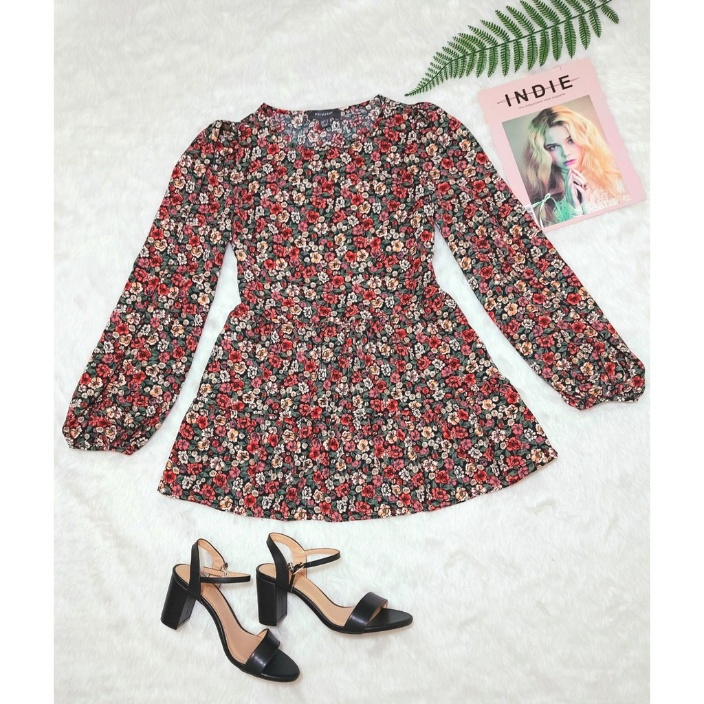 Áo Babydoll BIG SIZE Họa Tiết Hoa Xinh Xắn Tay Phồng Lạ Mắt