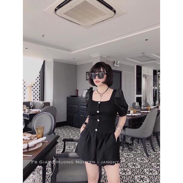 Áo len 4 cúc tay bồng chất đẹp(#406)