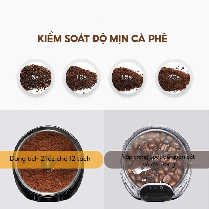 Máy xay hạt khô cầm tay GEVI GECGI140-GS - BH 12 THÁNG