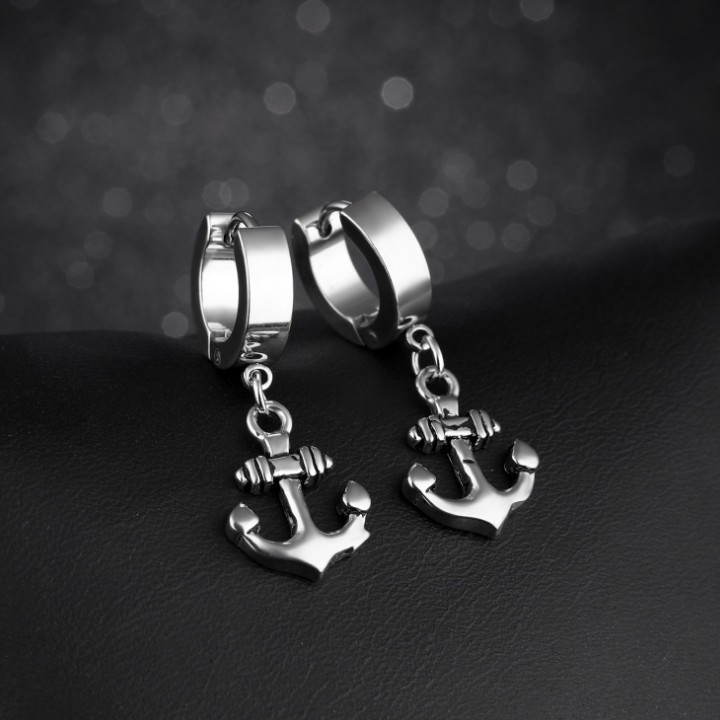 Bông Tai Nam Hình Mỏ Neo Titan Cao Cấp TT 1505 - 1 cặp