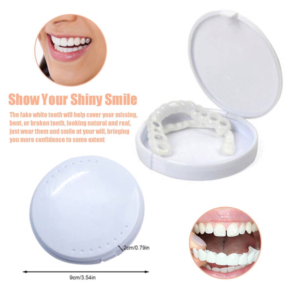 FUN~Fake Brace Smiling Veneers Teeth Braces Durable White Tools Healthy Creative Tooth Cover And Lower False Dentures Cosmetic Upper
