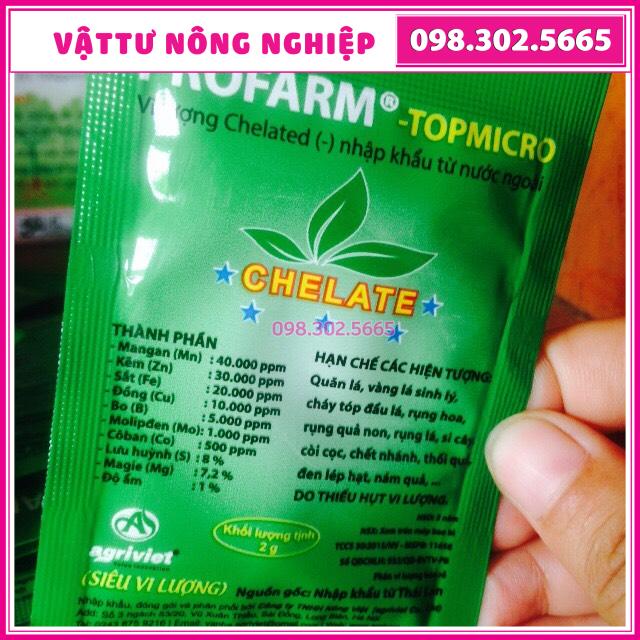 10 gói phân bón lá Siêu Vi Lượng Chelate Profarm TopMicro 2 gram