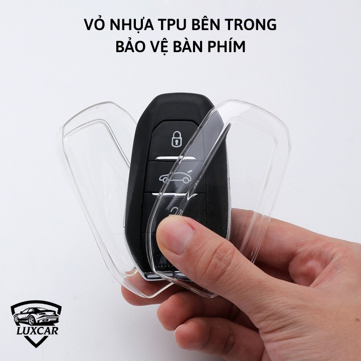 Ốp Khóa Hợp Kim + TPU PEUGEOT 3008-5008 Cao Cấp LUXCAR