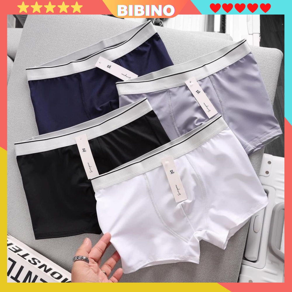 Quần lót nam thun lạnh boxer đùi bigsize thông hơi thoáng khí vải thun mềm mịn co dãn 4 chiều thoáng mát BIBINO