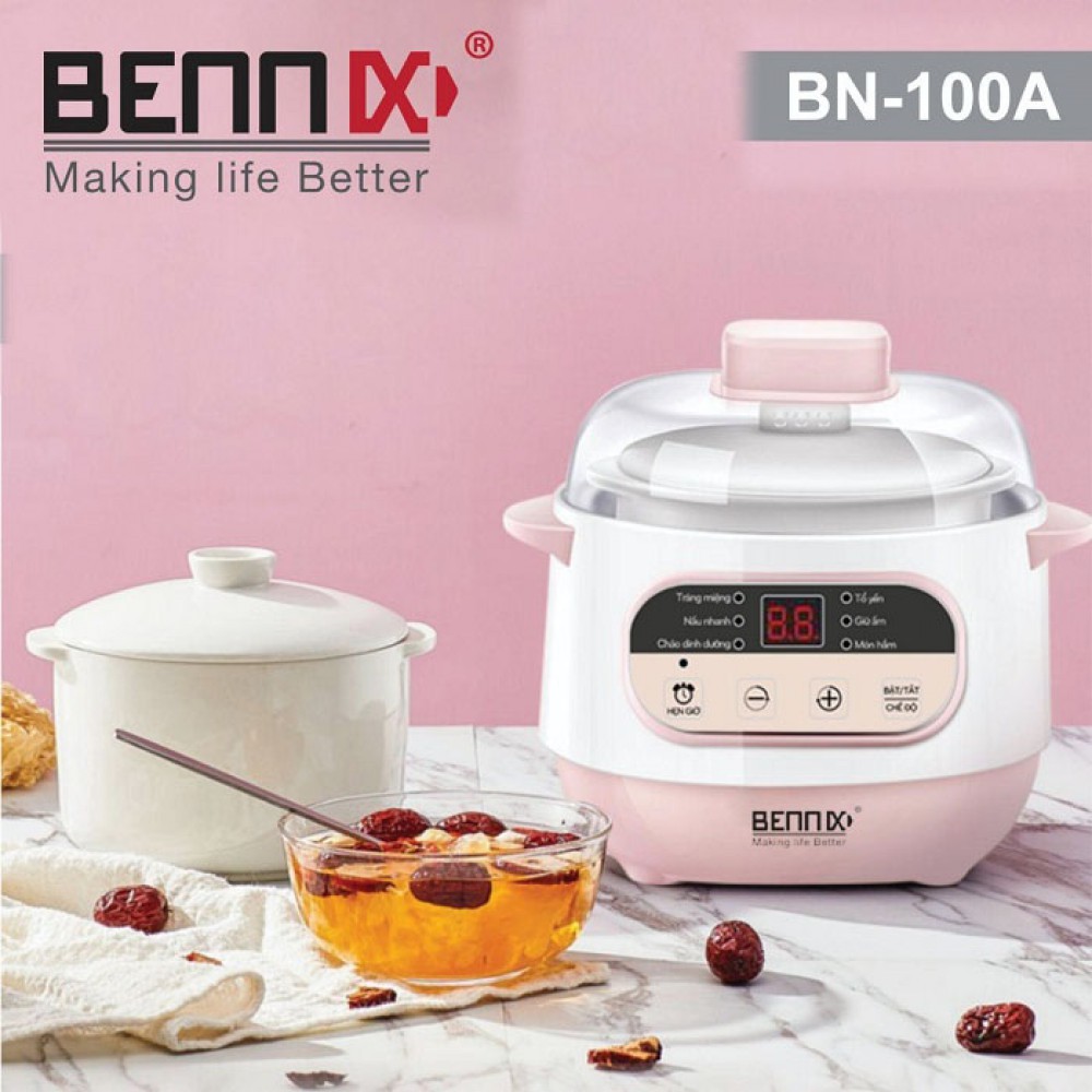 Nồi chưng yến, hấp cách thủy, nấu chậm Bennix công nghệ Thái Lan BN-100A - 1 lít