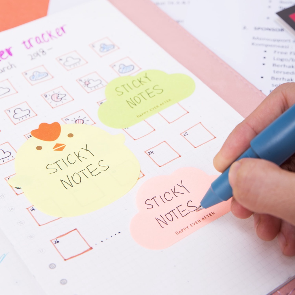 Giấy ghi chú họa tiết hoạt hình dễ thương dính chắc tiện dụng