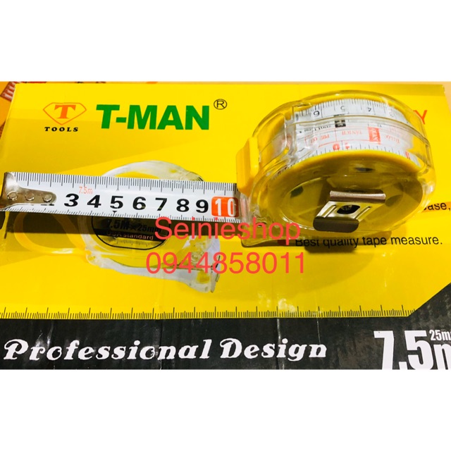 7.5m Thước cuộn thép hệ inch 2 mặt