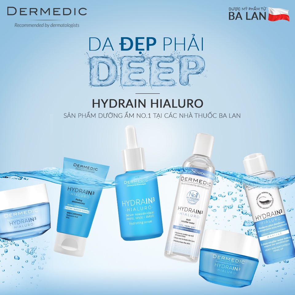 [CHÍNH HÃNG] BỘ SERUM DERMEDIC VÀ KEM DƯỠNG ẨM HYDRAIN 3