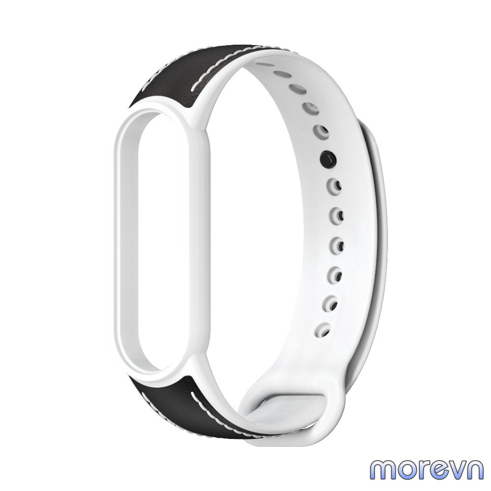 Dây đeo silicon mặt da bò mi band 6, Miband 5 chính hãng MIJOBS, dây đeo thay thế mi band 5, miband 6 da bò