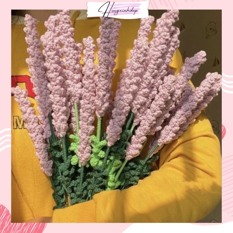 Hoa lavender bằng len tặng người yêu, hoa handmade trang trí, hoa len tặng người thân, tặng sinh nhật, decor nhà cửa