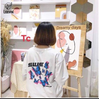 Áo thun nam nữ in bươm lưng Swe Tc