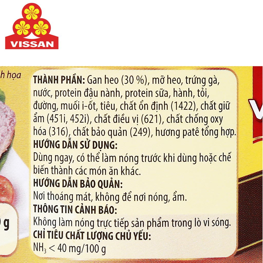 PATE GAN HEO PORK LIVER PASTE VISSAN 170 GRAM