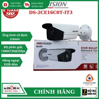 Camera HDTVI HIKVISION DS-2CE16C0T-IT3, Chống nước tuyệt đối , hồng ngoại siêu xa , Chuyên dụng cho đầu ghi camera