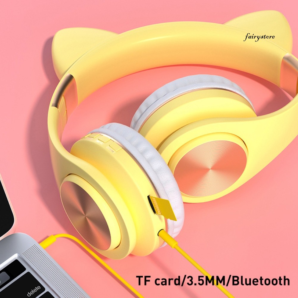 Fs Tai Nghe Bluetooth 5.0 Không Dây Có Micro Và Đèn Led Báo Hiệu 3.5mm