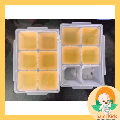 Set 2 khay trữ đông Richell có nắp, hộp làm đá viên, bảo quản nước dashi cho bé SAMI KIDS