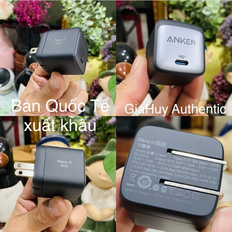 Củ sạc nhanh ANKER 713 Nano II PD/PPS 45W GaN II - mã hàng A2664