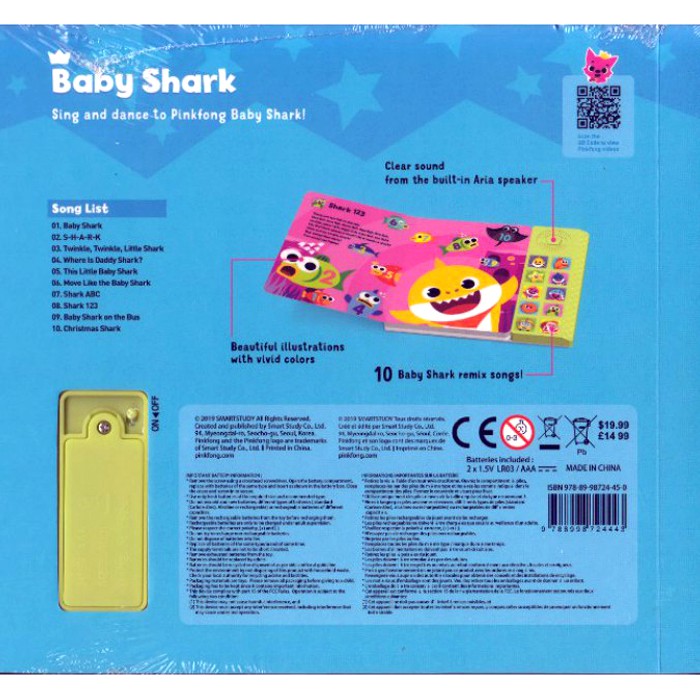 Baby Shark - sách baby shark - Sách nhạc điện tử cho bé (tặng voi ma mút đa năng 4in1)