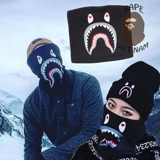 [ODER] Khăn ống Bape Shark Black, Khăn trùm mặt Siêu ngầu Bape VN