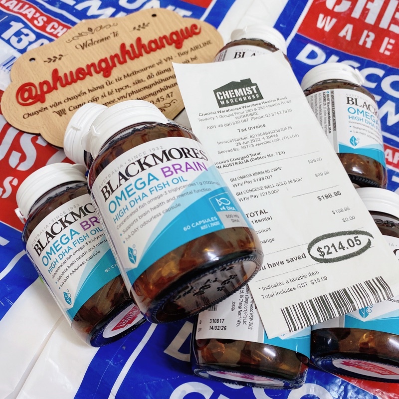 Viên uống Bổ não Blackmores Omega Brain Health 60 viên cho bé từ 1 tuổi trở lên