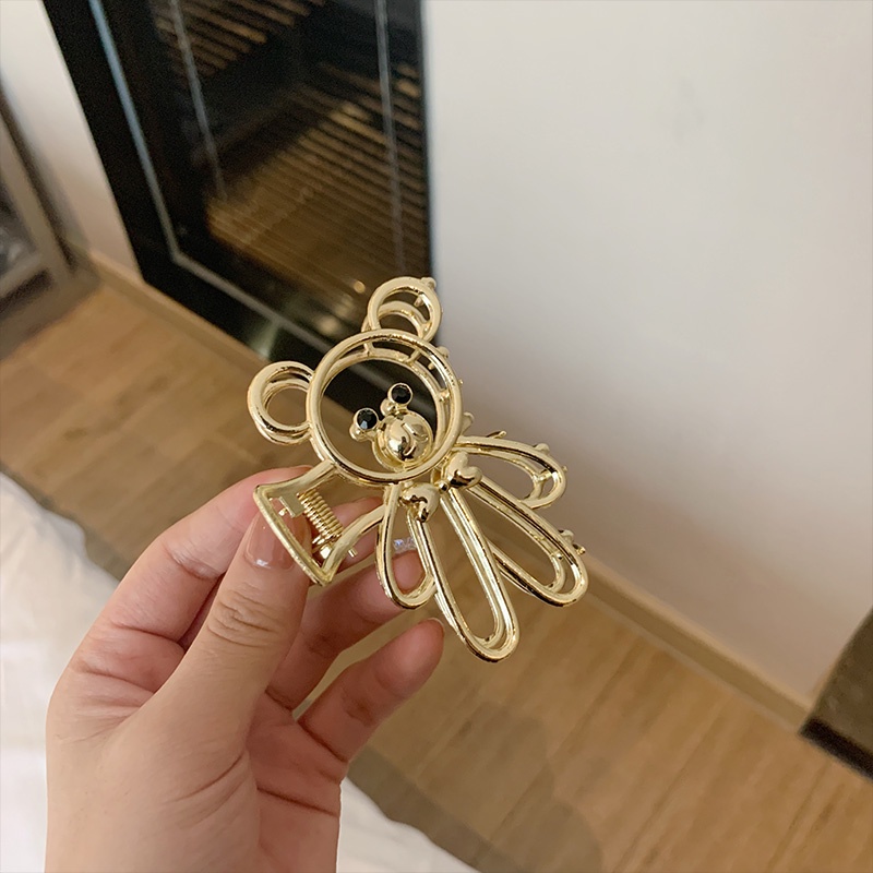 Kẹp Tóc Kim Loại Hình Gấu Dễ Thương Phong Cách Hàn Quốc Dành Cho Bạn Nữ