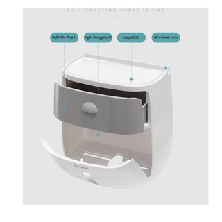 Hộp Đựng Giấy Vệ Sinh ECOCO (Có Ngăn Kéo Kèm Miếng Dán Cường Lực)